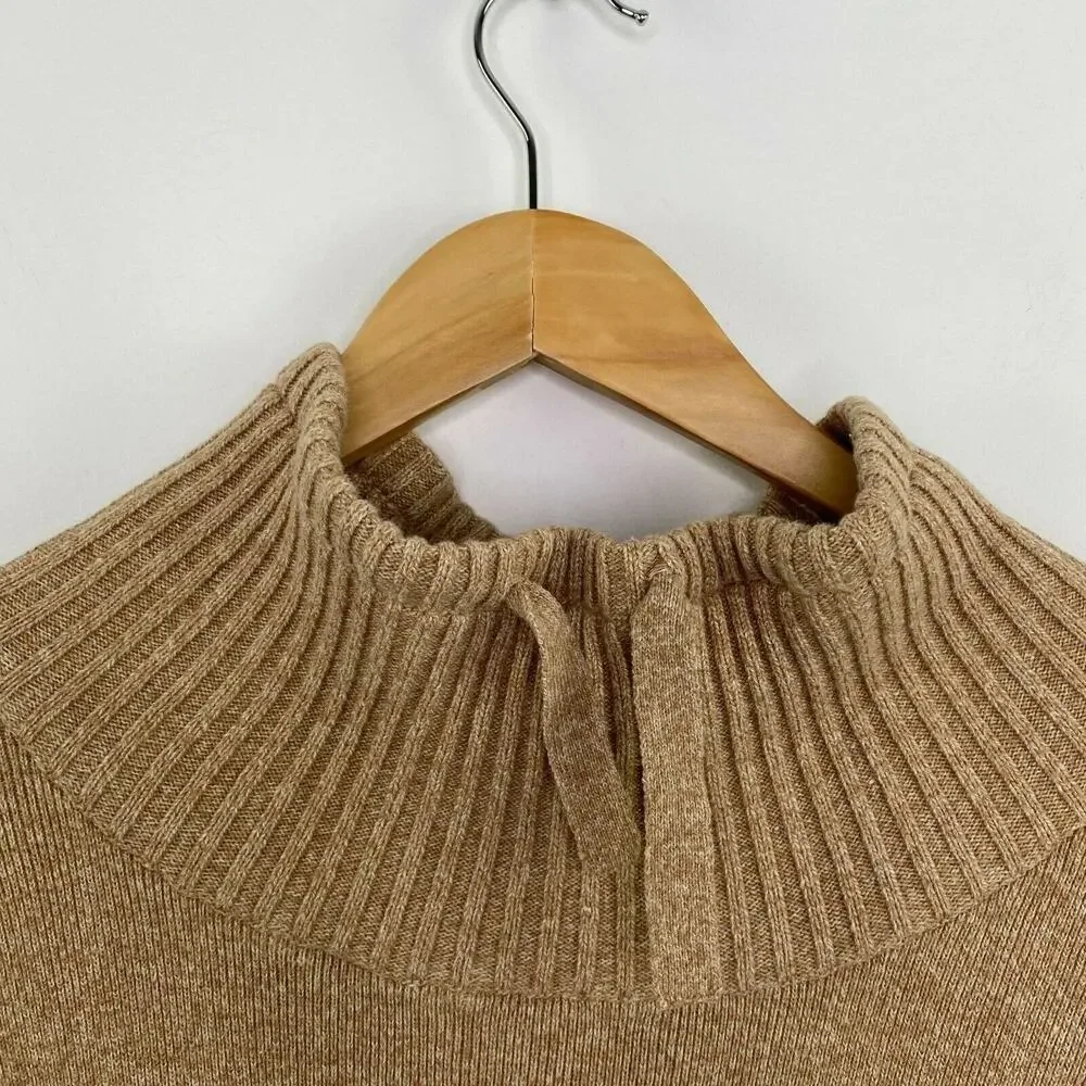 Eddie Bauer Men's XXL Tan Knit Pullover Sweater Mock Neck Cotton Nylon Winter - Picture 6 of 8